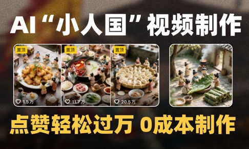 爆款1000W+播放微缩景观迷你小人国AI视频0成本制作全流程教学-保成圈-山云人力,分享创业咨询_最新网络项目资源