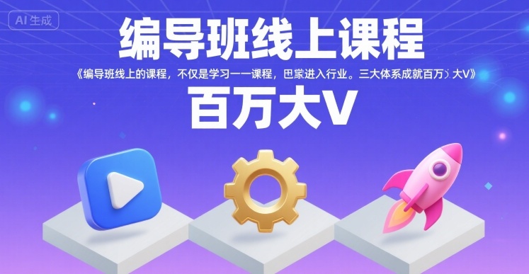 编导班线上课程，不仅是学习一门课程，更是进入一个行业，三大体系成就百万大V-保成圈-山云人力,分享创业咨询_最新网络项目资源