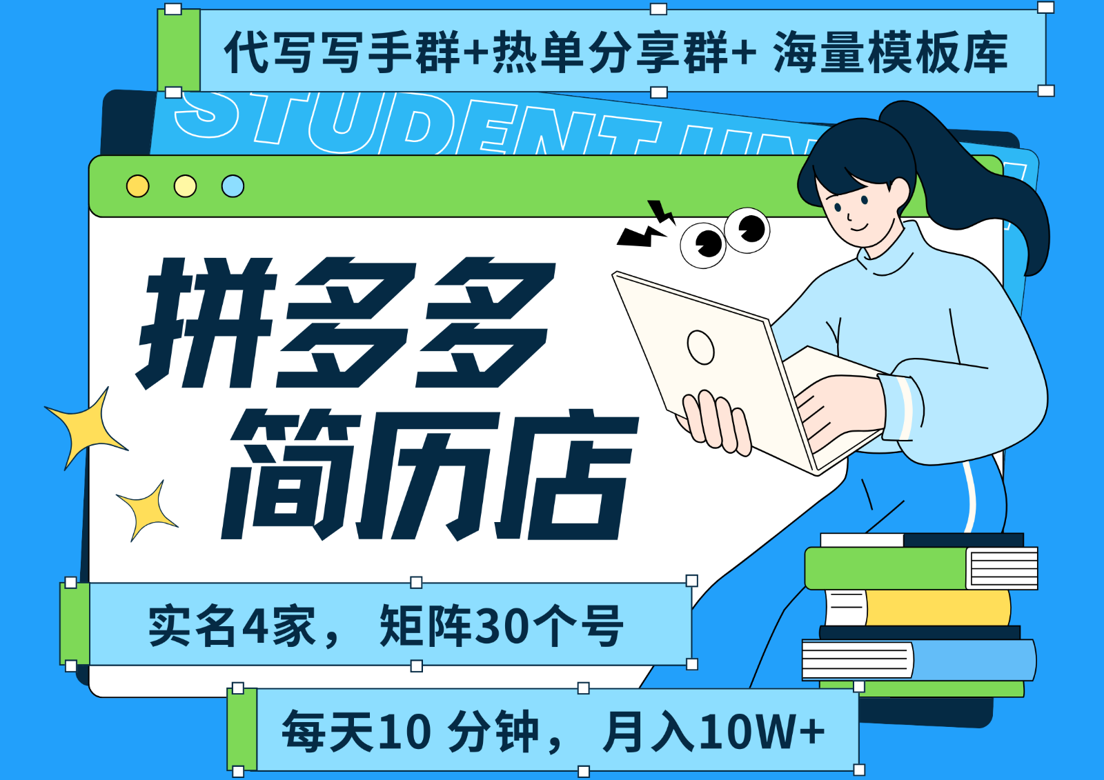拼多多电商 拼多多 虚拟资料 简历 海报代写 全SOP流程 毫无保留分享(含后端资料)-保成圈-山云人力,分享创业咨询_最新网络项目资源