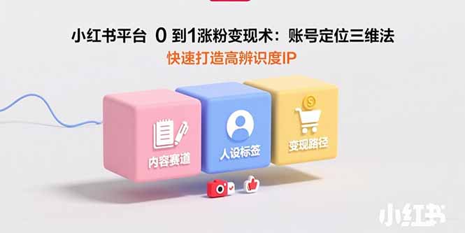 小红书平台0到1涨粉变现术：账号定位三维法，快速打造高辨识度IP-保成圈-山云人力,分享创业咨询_最新网络项目资源