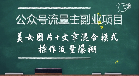 公众号流量主副业项目，美女图片+文章混合模式操作流量爆棚-保成圈-山云人力,分享创业咨询_最新网络项目资源