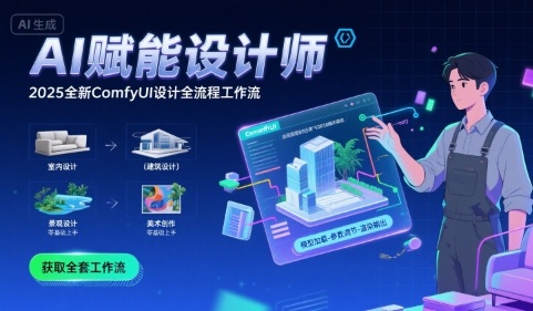 AI赋能设计师， 2025全新comfyui设计全流程工作流 ，室内-建筑-景观-美术，零基础直接上手-保成圈-山云人力,分享创业咨询_最新网络项目资源