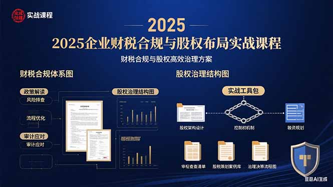 2025企业财税合规与股权布局的实战课程：财税合规与股权高效治理方案-保成圈-山云人力,分享创业咨询_最新网络项目资源