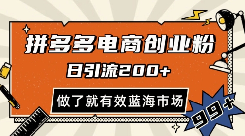 拼多多引流电商创业粉，日引200+，可矩阵放大，做了就有效【揭秘】-保成圈-山云人力,分享创业咨询_最新网络项目资源