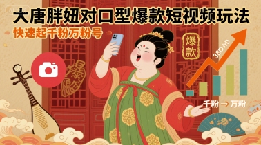 大唐胖妞对口型爆款短视频玩法，快速起千粉万粉号-保成圈-山云人力,分享创业咨询_最新网络项目资源