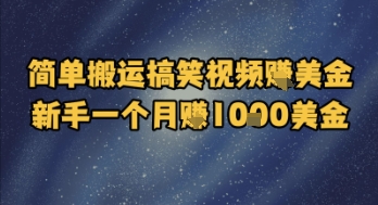 简单搬运搞笑视频挣美金，新手一个月入1k美金-保成圈-山云人力,分享创业咨询_最新网络项目资源